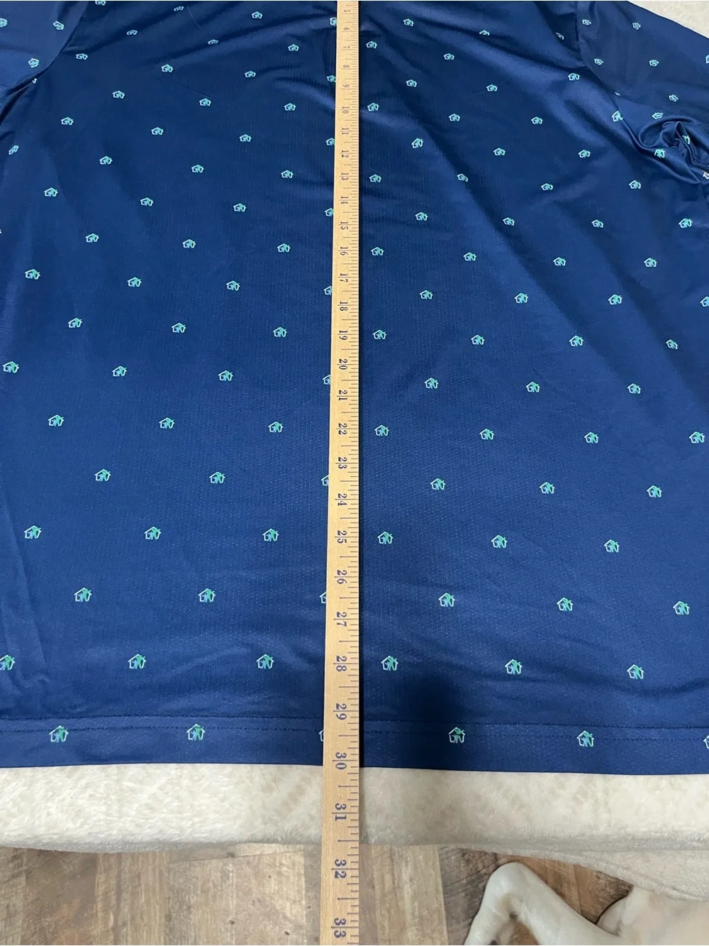 Adidas Men’s Navy Polo with Mint Micro-Print XL
